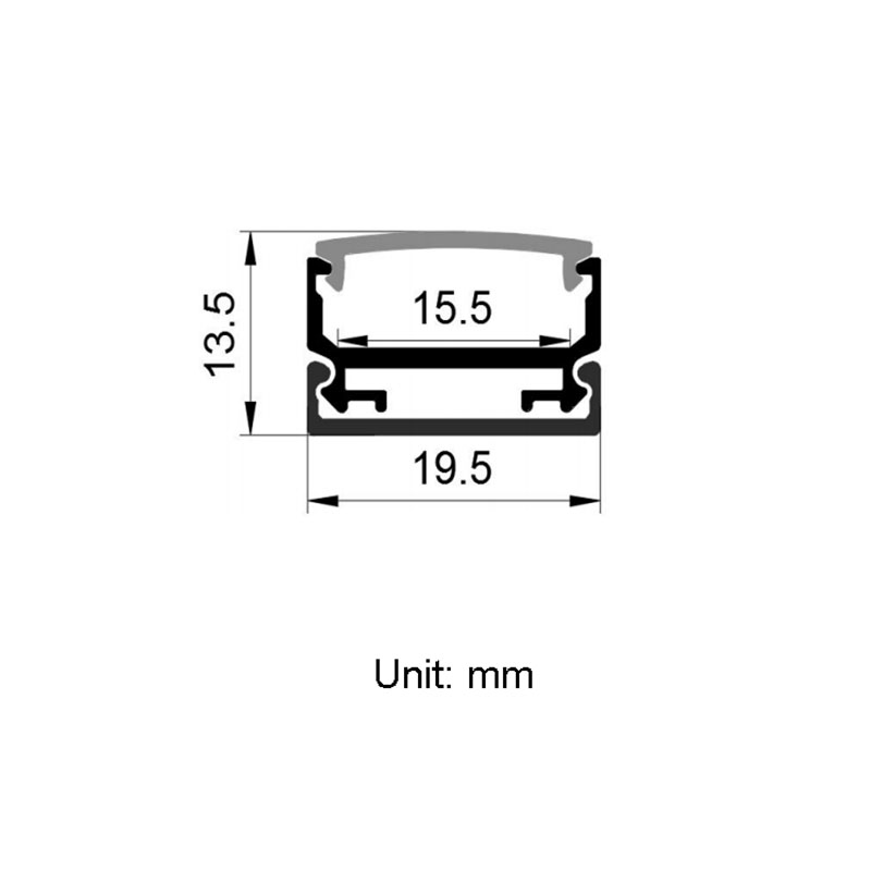 Aluminum LED Strip Channel For 15mm Double Row LED Lighitng Strips